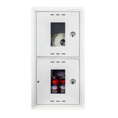 Шкаф пожарный ФАЭКС ШПК 320-21 ВОБ универсальный "У" встроенный открытый белый с замком