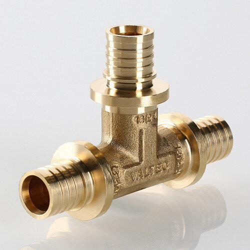 Тройник переходной VALTEC VTm.431.BG DN 25x16x25 PN 16 латунный универсальный