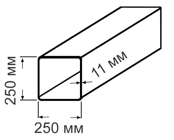 Труба 250х250х11,0 09Г2С ГОСТ Р 54157-2010 стальная квадратная профильная