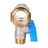 Коллектор распределительный STOUT SMB 6211 3 отвода ВР-НР 1"х1/2" DN 25 PN 10 с шаровыми кранами синяя рукоятка уплотнительное кольцо 3