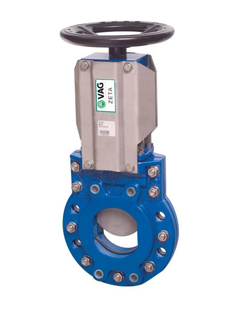 Задвижка шиберная ножевая VAG ZETA DN 80 PN 10 со штурвалом 1