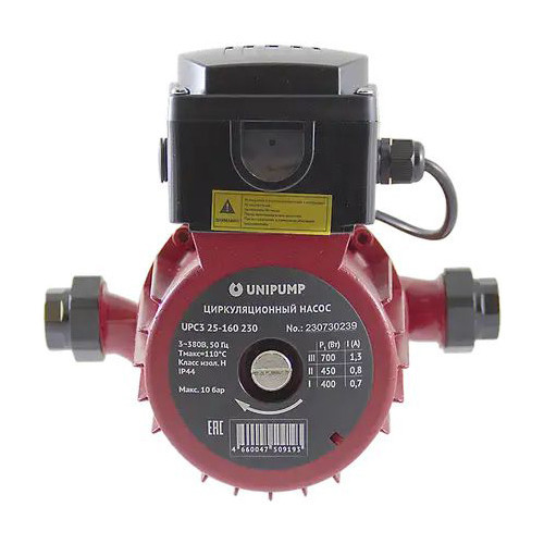 Насос циркуляционный Unipump UPC3 25-160 230 с мокрым ротором H=16м Q=150л/мин арт. 61966 1