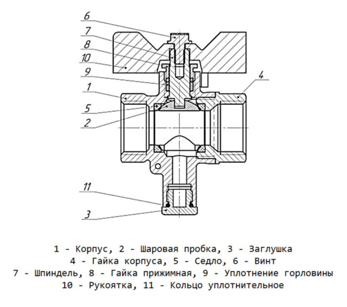 Кран шаровой латунный LD Pride 45.15.В-В.Т.Б Ду 15 Ру 40 резьба (ВР-ВР) 1/2", никелированный с черной бабочкой, неполнопроходный под термодатчик