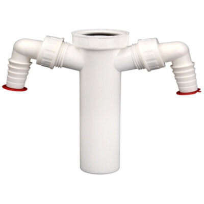 Патрубок-удлинитель c 2-мя штуцерами HL13-2/40 DN40х6/4" для подкл. стиральной и посудомоечной машин