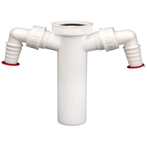 Патрубок-удлинитель c 2-мя штуцерами HL13-2/40 DN40х6/4" для подкл. стиральной и посудомоечной машин