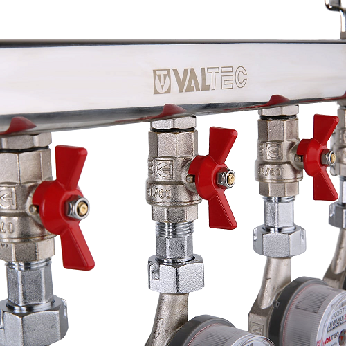 Узел этажный VALTEC VT.GPW.E05S04.000.L-4 3/4" DN 20 для водоснабжения с единым регулятором давления