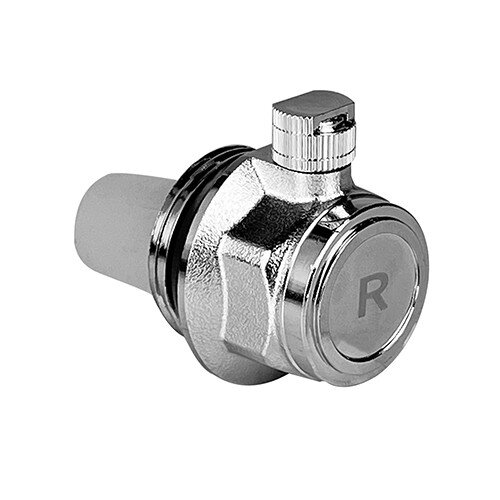 Воздухоотводчик автоматический VALFEX VF.500.R.100 Ду 25 Ру 10 для радиатора правый латунный с никелированным покрытием