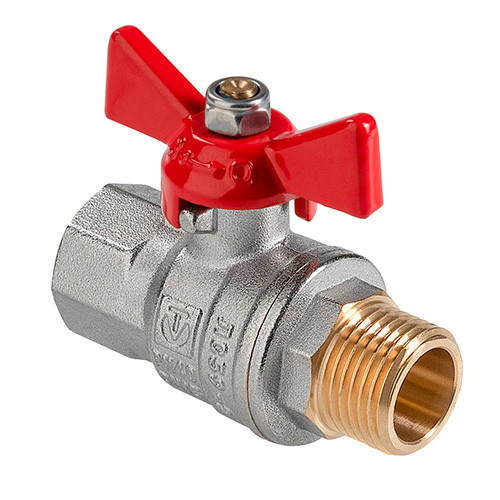 Кран шаровый VALTEC VT.418 ГОСТ Р 59553-2021 ВР-НР 3/4" DN 20 PN 40 никелированный латунный 1