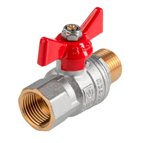 Кран шаровый VALTEC VT.418 ГОСТ Р 59553-2021 ВР-НР 3/4" DN 20 PN 40 никелированный латунный 3