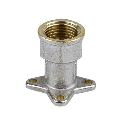 Угольник латунный Aquasfera 7008 DN 15x16 PN 16 резьба - 1/2'', покрытие - никель, с креплением, резьбовой ВР/компрессионный, 7008-01 3