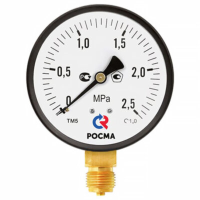 Мановакуумметр РОСМА ТМВ-310Р.00 (-0,1...0,5 МПа) Дкорп=63мм кл. 1,5 G1/4" общетехнический с повышенным кл.т. радиальный 00000039490