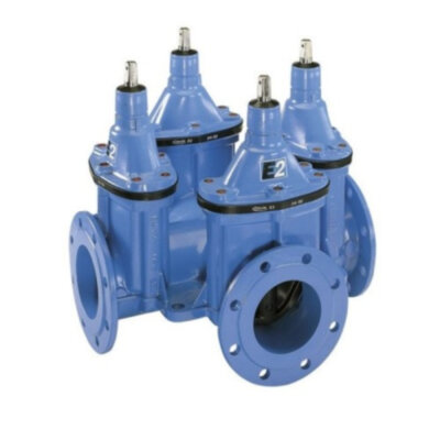 Задвижка HAWLE 4400E2 DN 125/3 PN 16 фланцевая клиновая чугунная с обрезиненным клином типа Комби-IV без пожарной подставки