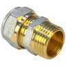 Соединитель обжимной VALFEX VF.301.N НР 1/2" Ду 20 Ру 25 переход на наружную резьбу, никелированный латунный 3