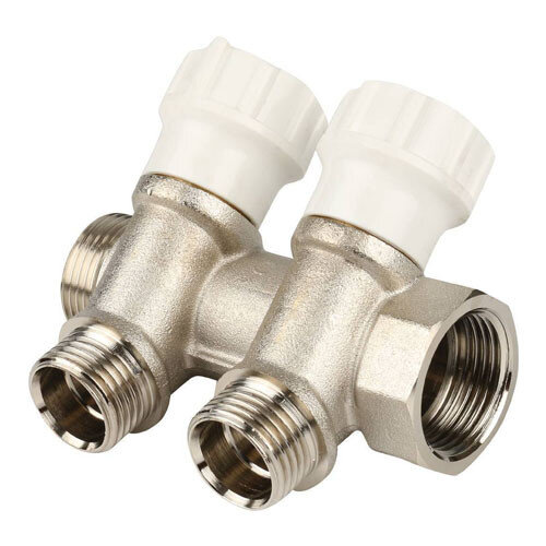 Коллектор распределительный ITAP 465 2 отвода ВР-НР 3/4"х1/2" DN 20 PN 10 с регулирующими клапанами