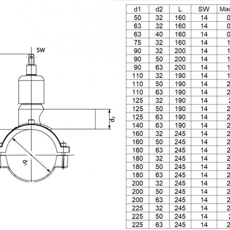 Вентиль FRIALEN DAV DN 110/32 PN 10/16 с удлиненным патрубком 2