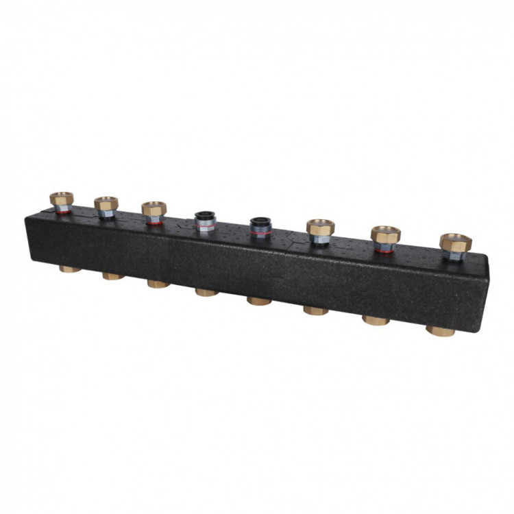 Коллектор распределительный Meibes MeiFlow 8 M66301.41 7-ми контурный ВР-НР 1 1/2" DN 40 PN 6 в теплоизоляции 1