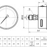 Мановакуумметр РОСМА ТМВ-320Т.00 (-0,1...0,5 МПа) Байонет Дкорп=63мм кл. 1,5 G1/4" виброустойчивый (готовый к гидрозаполнению) осевой 00000033437 2