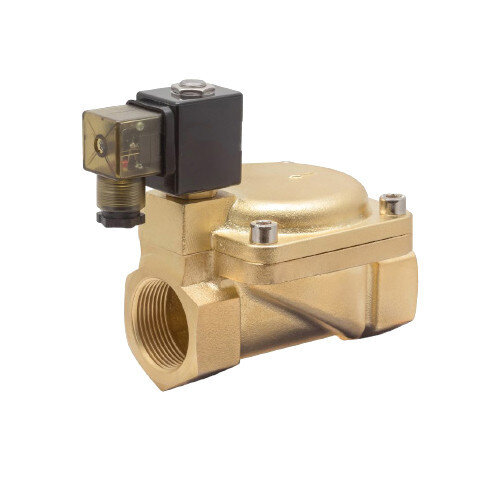 Клапан электромагнитный (соленоидный) двухходовой Росма СК-11-25-ВД-В Ду 25, G1", непрямого действия, нормально закрытый, 220В, медный сплав, мембрана Viton, 00000032218