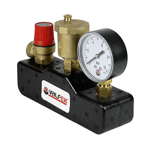 Группа безопасности VALFEX VF.461.0.3P ВР 1"x1/2"x1/4" DN 25 PN 10 для закрытых систем отопления с теплоизоляцией
