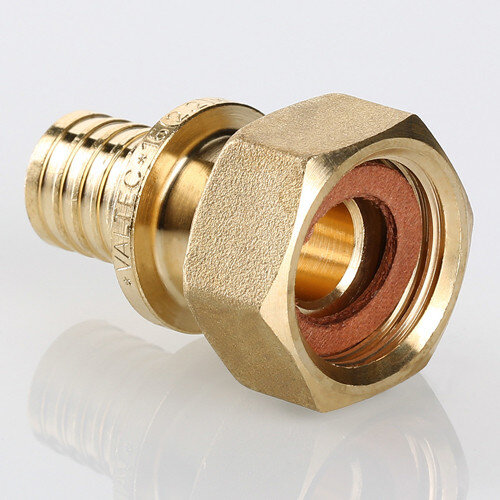 Переходник VALTEC VTm.422.BG ВР 1/2" DN 20x15 PN 16 с накидной гайкой латунный универсальный