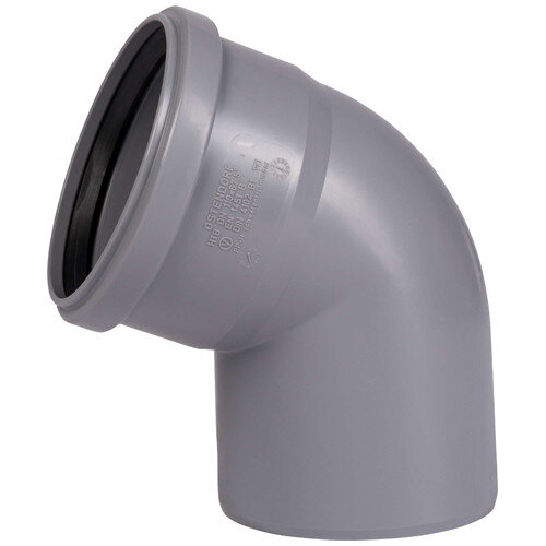 Отвод канализационный PP-H Ostendorf HT HTB DN 32х67° цвет серый