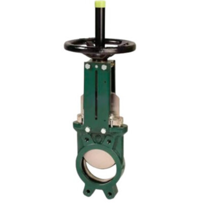 Задвижка межфланцевая Tecofi VG 4400-00 Ду 400 Ру 7 шиберная ножевая со штурвалом