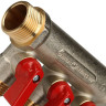 Коллектор распределительный STOUT SMB 6200 3 отвода ВР-НР 3/4"х1/2" DN 20 PN 10 с шаровыми кранами красная рукоятка 3
