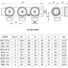 Коллектор распределительный FAR FK 3821 2 отвода ВР-НР 3/4"х1/2" DN 20 PN 16 с регулирующими клапанами плоское уплотнение 2