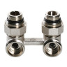 Узел радиаторный Valtec VT.345.KNA 1/2" x 3/4" (евроконус) PN 10 для нижнего подключения угловой, в комплекте с адаптерами 3