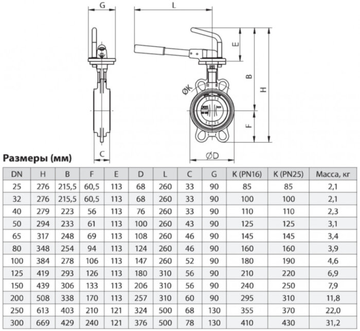 Затвор ЗПНС ADL ГРАНВЭЛ DN 100 PN 16 с рукояткой MR