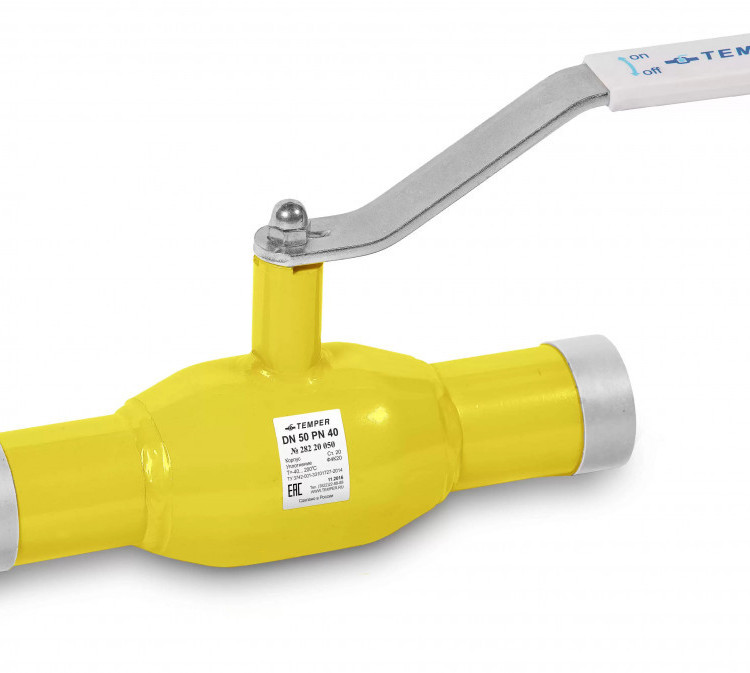 Кран шаровой газовый TEMPER 39220010 полнопроходной под приварку DN 10 PN 40