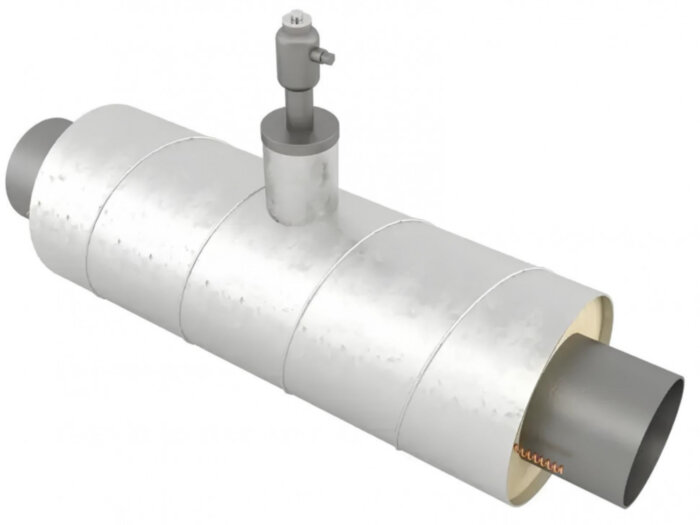 Тройник с воздушником Ду 25 273х5,0/450 стальной в изоляции ППУ-ОЦ