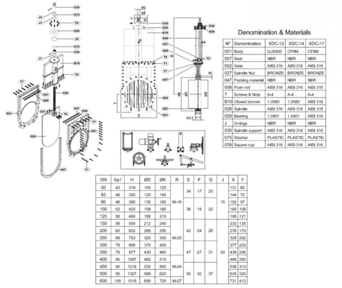 Задвижка AVK 702/14 DN 500 PN 4 шиберная фланцевая для бесколодезной установки