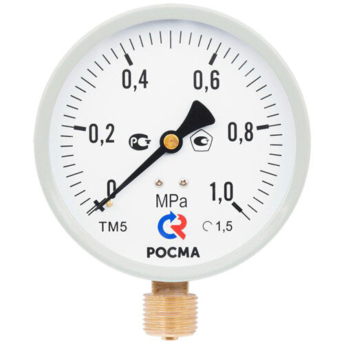 Манометр РОСМА ТМ-510Р.00 М2 (0...60 кгс/см2) Дкорп=100мм кл. 1,5 M20x1,5 общетехнический радиальный 00000007188
