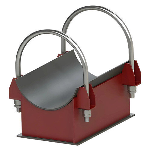 Опора Дн 273 14 ОСТ 108.275.26-80 неподвижная двуххомутовая кремнемарганцовистая сталь, ТЭС