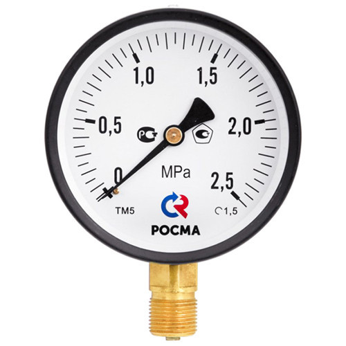 Манометр РОСМА ТМ-510Р.00 (0...0,6 МПа) Дкорп=100мм кл. 1,5 G1/2" общетехнический радиальный 00000006832 1