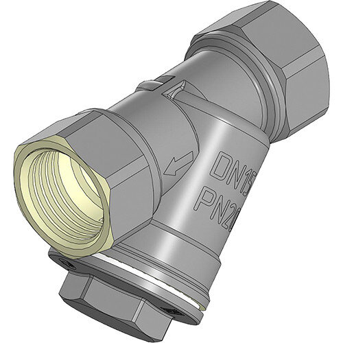 Фильтр сетчатый латунный Aquasfera 4011 DN 50 PN 20 резьба - 2'', косой 150°, резьбовой ВР-ВР, 4011-06