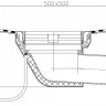 Корпус кровельной воронки HL64.1H/7-K DN75 горизонтальный выход, полимербитумное полотно, встроен.обогрев 2