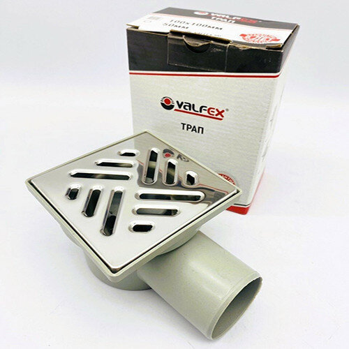Трап горизонтальный VALFEX VF.021.050K.100.04 Ду 50 с решеткой из нерж.стали