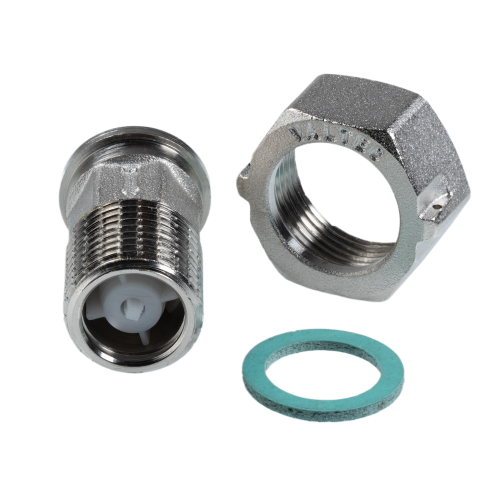 Латунный полусгон VALTEC 1/2" с накидной гайкой и обратным клапаном VTr.612.N.0004