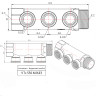 Коллектор распределительный VALTEC VTc.550.N.0603 3 отвода ВР-НР 1"x1/2" DN 25 PN 16 без регулировки 5