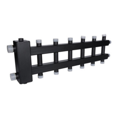 Коллектор распределительный ROMMER RDG-0060-024037 7-ми контурный НР 1 1/4" Ду 32 Ру 4 дублёр компакт с гидравлическим разделителем