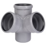 Крестовина угловая канализационная PP-H Ostendorf HT HTED DN 110х110/110х67° двухплоскостная 1