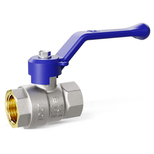 Кран шаровой латунный LD Pride Oxygen 40.50.В-В.Р GAS Ду 50 Ру 25 резьба (ВР-ВР) 2", никелированный кислородный