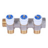 Коллектор распределительный STOUT SMB 6852 3 отвода ВР-НР 1"х1/2" DN 25 PN 10 с запорными клапанами плоское уплотнение 2
