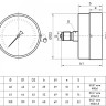 Вакуумметр РОСМА ТВ-510Т.00 (-0,1...0 МПа) Дкорп=100мм кл. 1,5 M20x1,5 общетехнический осевой 00000039720 2