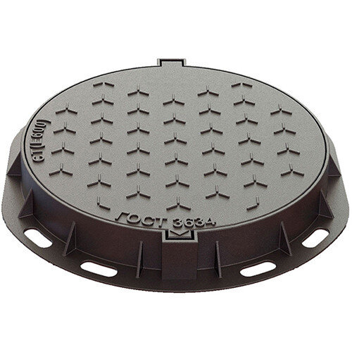 Люк чугунный сверхтяжелый СТ(Е600)-К-1-60 для канализации ГОСТ 3634-2019