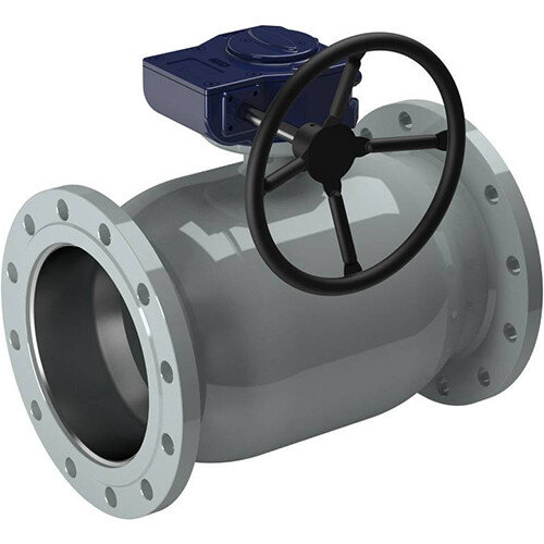 Кран шаровой NAVAL 286597 DN 250 PN 16 нержавеющий стандартнопроходный фланцевый с редуктором