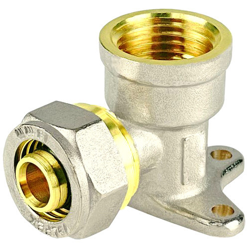 Водорозетка обжимная VALFEX VF.354.N ВР 1/2" Ду 16 Ру 25 переход на внутреннюю резьбу, никелированная латунная 1