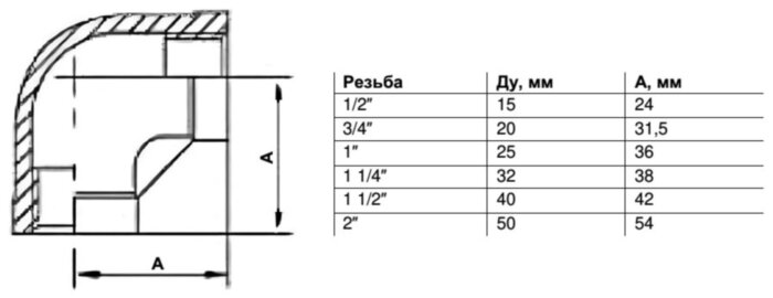 Угольник Benarmo DN 20 PN 16 (3/4") ВР